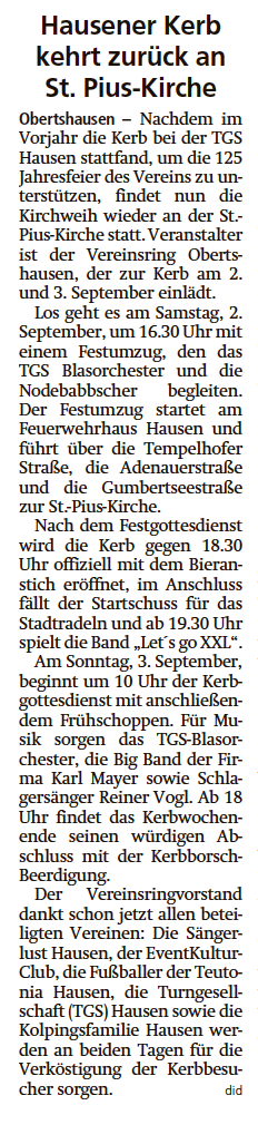 Offenbach Post 22.08.2023 Vorbericht Kerb